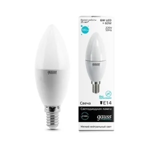 Лампа Gauss LED Elementary Candle 6W E14 4100K Улыбка Света